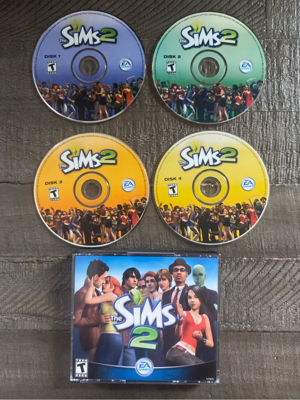 Vintage The Sims 2 PC Game 4 Disc Set Complete EA Games Windows CD-ROM 2004